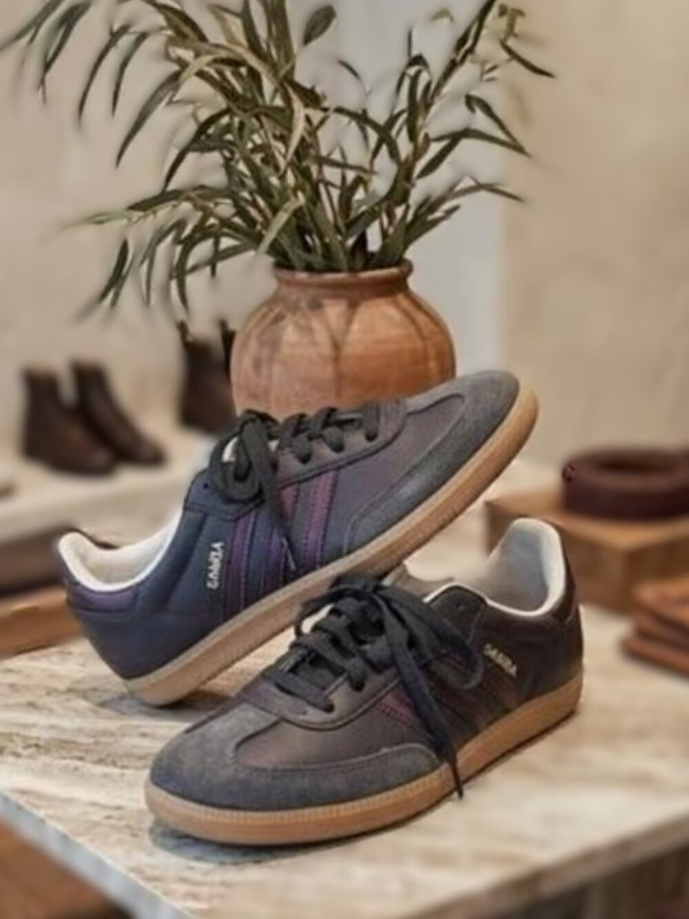 Adidas Samba OG Leather-Suede Gray -Purple W-7